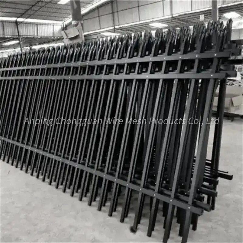 New Wrought Iron Fence Design Metal Stair Railing Steel Fence Steel Picket Fencing Temporary Fence Clip Zinc Steel Fence