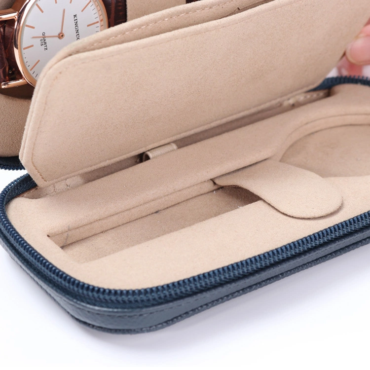 High-End Leather Watch Bag Two Mechanical Watch Storage Bag Dust Watch Storage Box Bronzing Logo Wholesale/Supplier