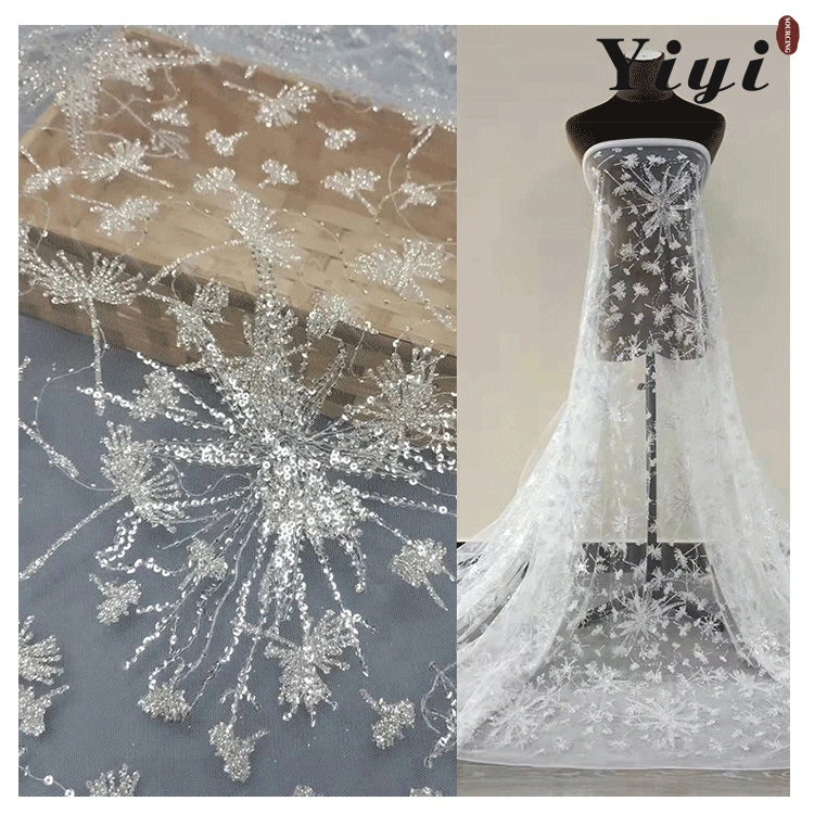 Factory Wholesale/Supplier Beads Sequin Pearl 3D Embroidered Nylon Cutton Polyester Fabric Lace