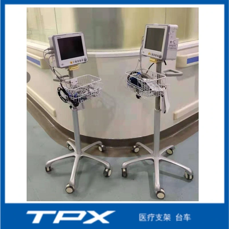 Fixed Height Medical Trolley Patient Monitor Bracket Cart