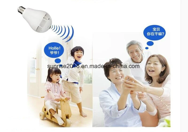 960p 2.4GHz Wireless WiFi Bulb Security CCTV Panoramic IP Camera