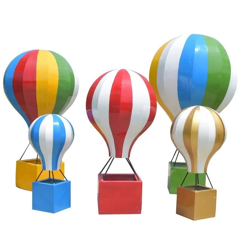 Custom Made Fiberglass Hot Air Balloon Sculpture for Outdoor Decoration