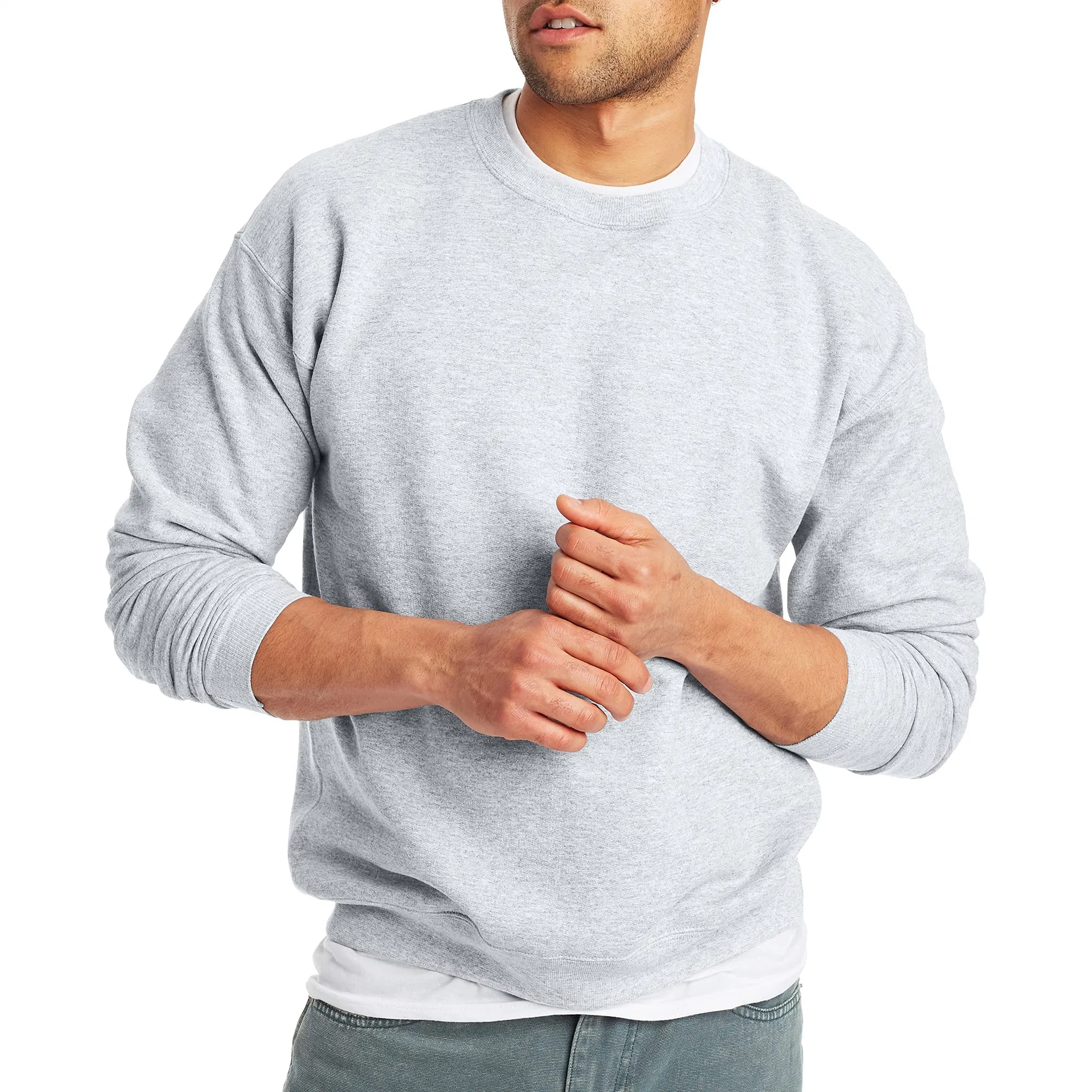 Custom Hoodies 100% Cotton Men Sweatshirts Crop Top Crewneck 3D Embossed Sweatshirt