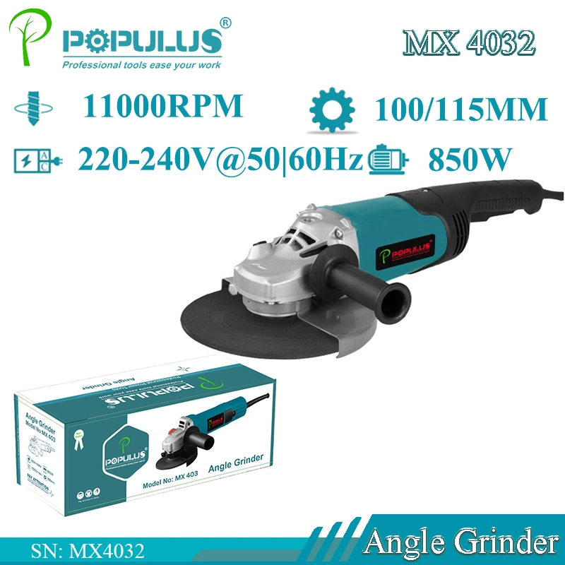 Dw801 New Populus New Arrival Industrial Quality Angle Grinderl Power Tools 850W/11000rpm 100/115mm Angle Grinder for Pakistan Market