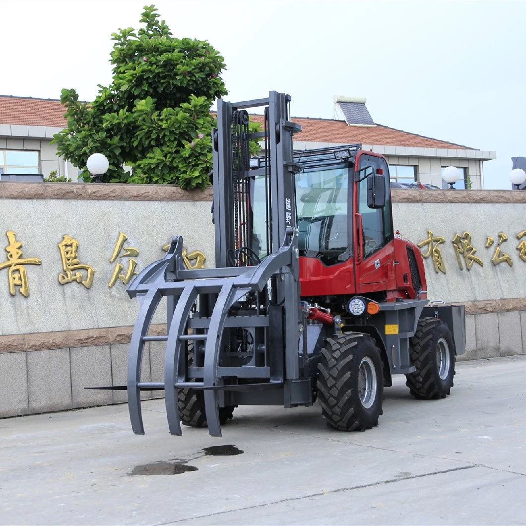 China 3ton elevador de fuerza todoterreno diésel hidráulico con función de reducción de picado Carretilla elevadora