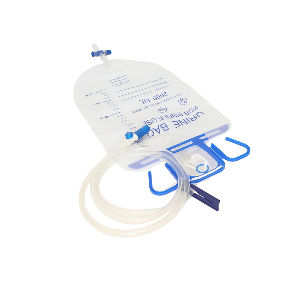 Chinese Manufacturer Disposable Sterilize Urine Bag Urine Collection Drainage Bag with T-Valve