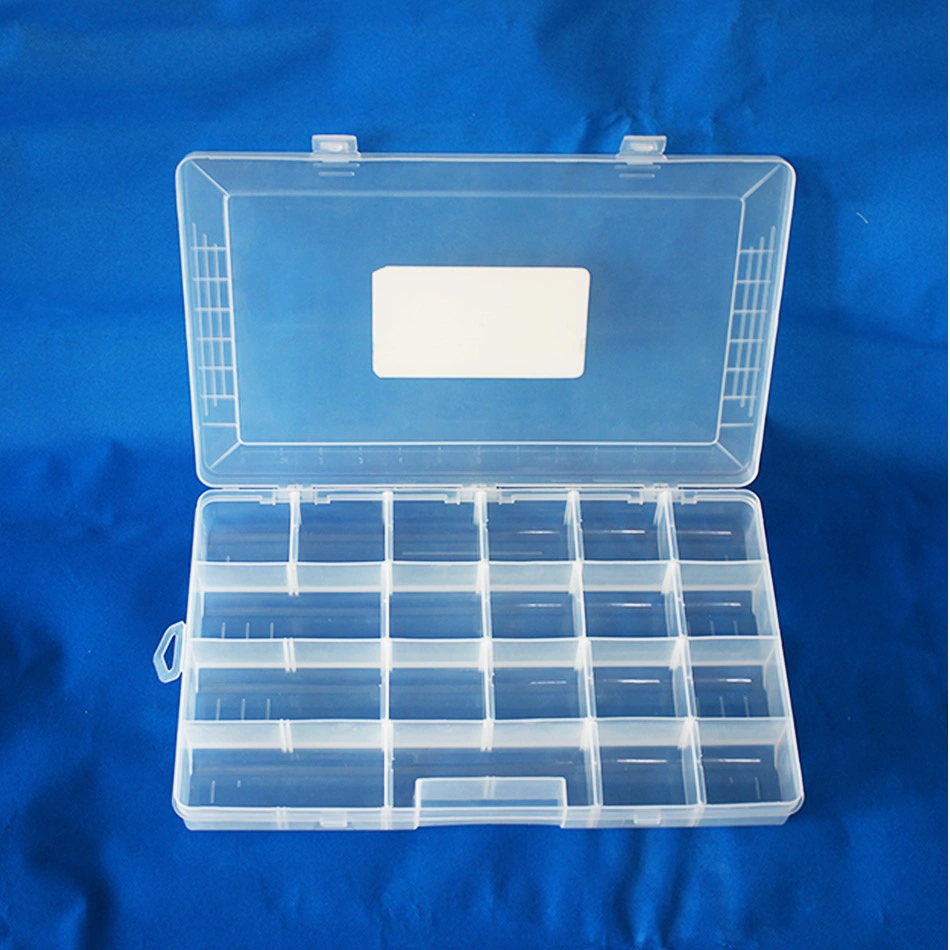 24slots Clear Plastic DIY Divider Container Box Electronic Components Storage Box