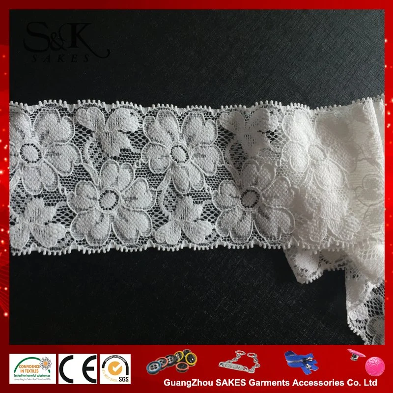 New Design 6cm Elastic Polyester Lace for Lady Clothing