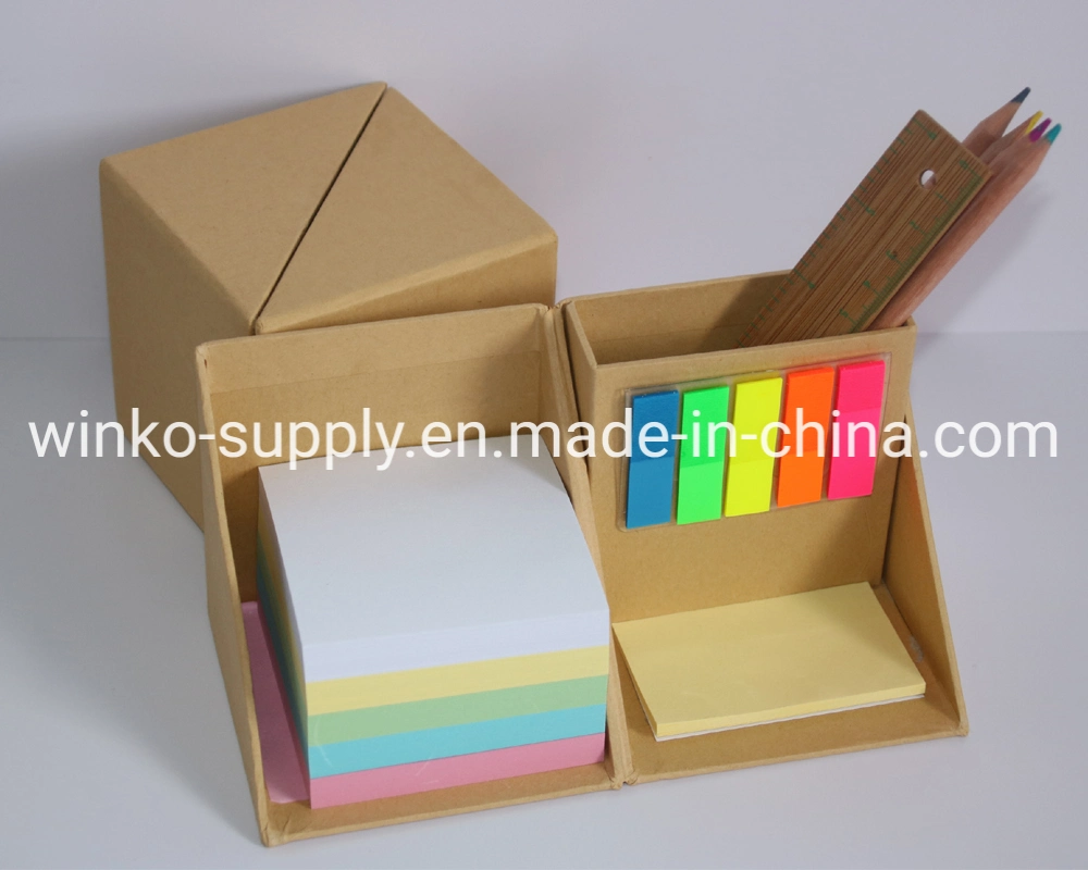 Promotional Eco Cube Sticky Memo Pad with Pen Holder