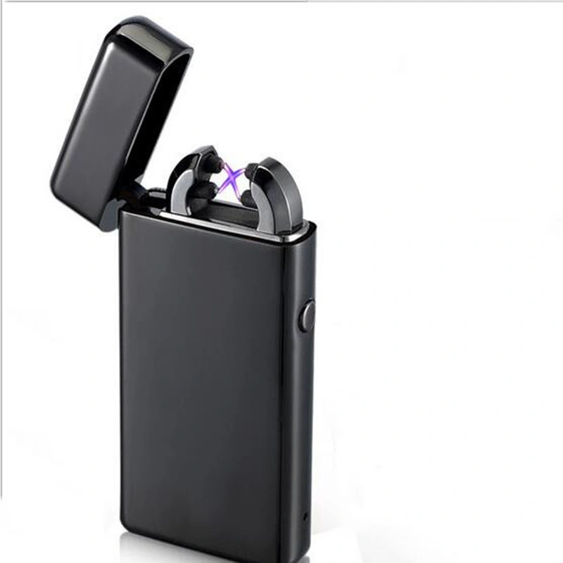 High Class Metal Electronic Rechargeable Lighter, Flameless Plasma Cigar Lighter, Double Arc USB Lighter for Men