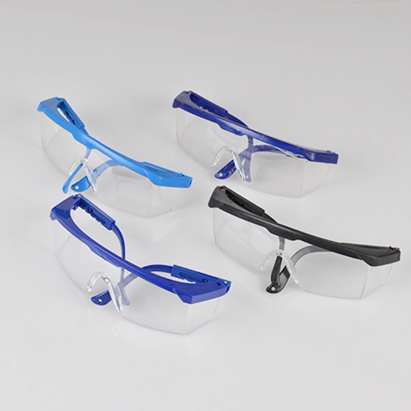 Gafas de seguridad ajustables con lentes transparentes y antiarañazos al por mayor para trabajadores