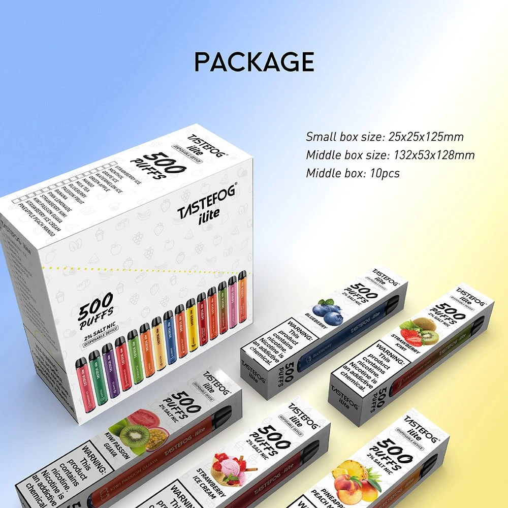 Vape Wholesale/Supplier 2% Nicotine Vape Pod Body Disposable/Chargeable Vape Pen 500 Puff Bar Electronic Cigarette Vape