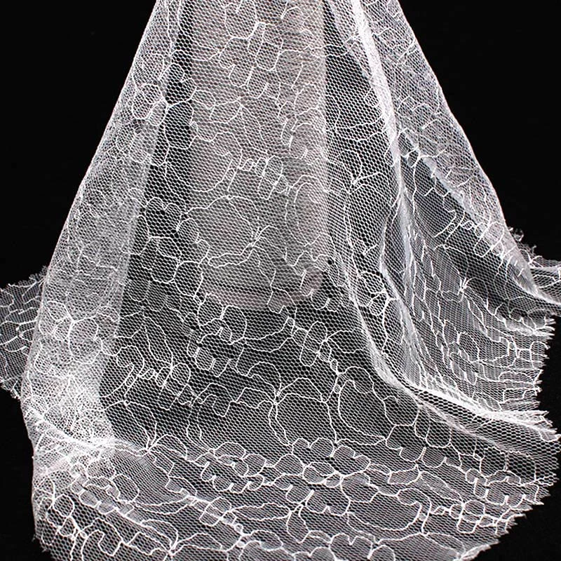 Professional Lace Manufacturer 54/56/58&prime; &prime; Wide Stretch White Floral Lace Trim Fabric