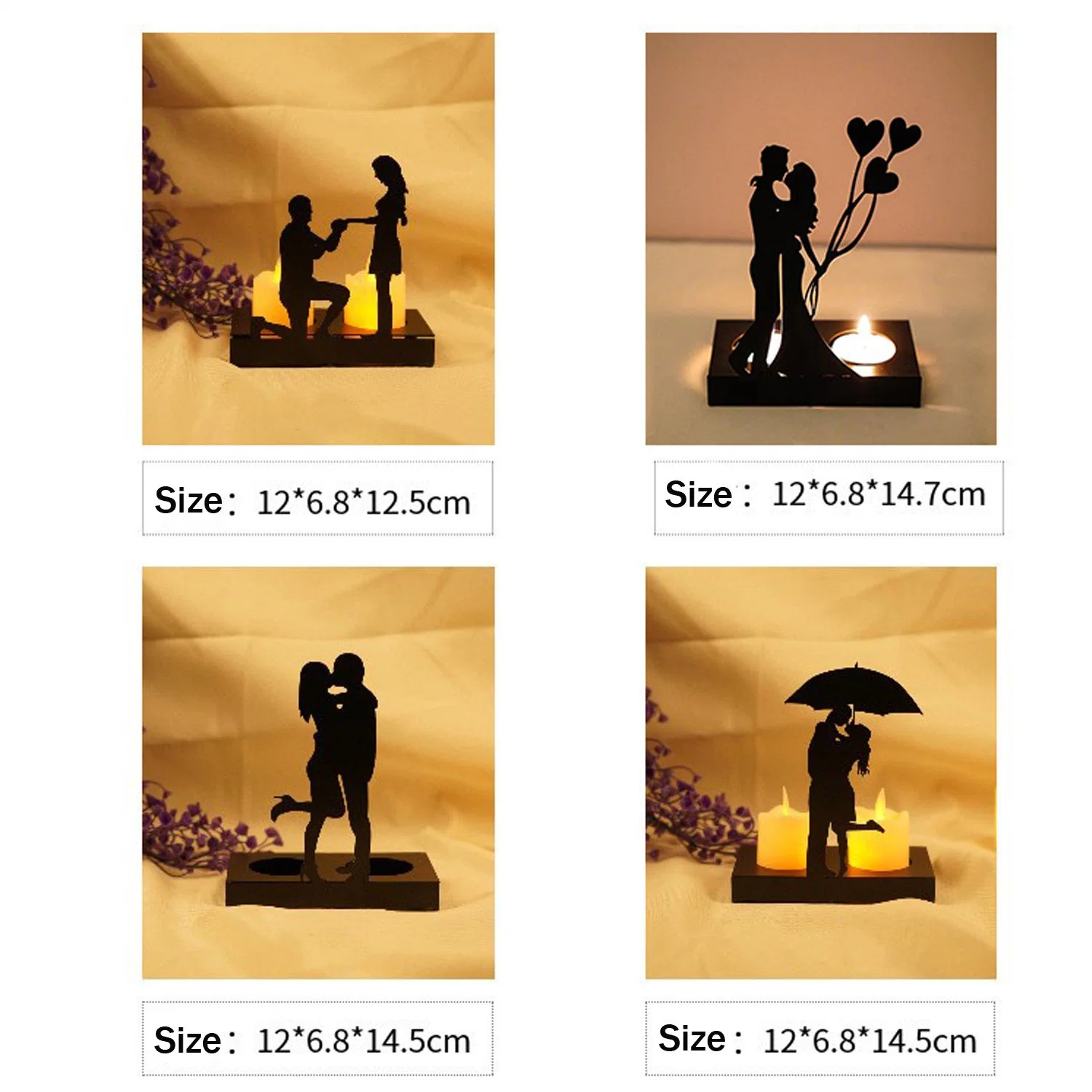 Wedding Engagement Romantic Anniversary Couples Gifts Statue Candlestick