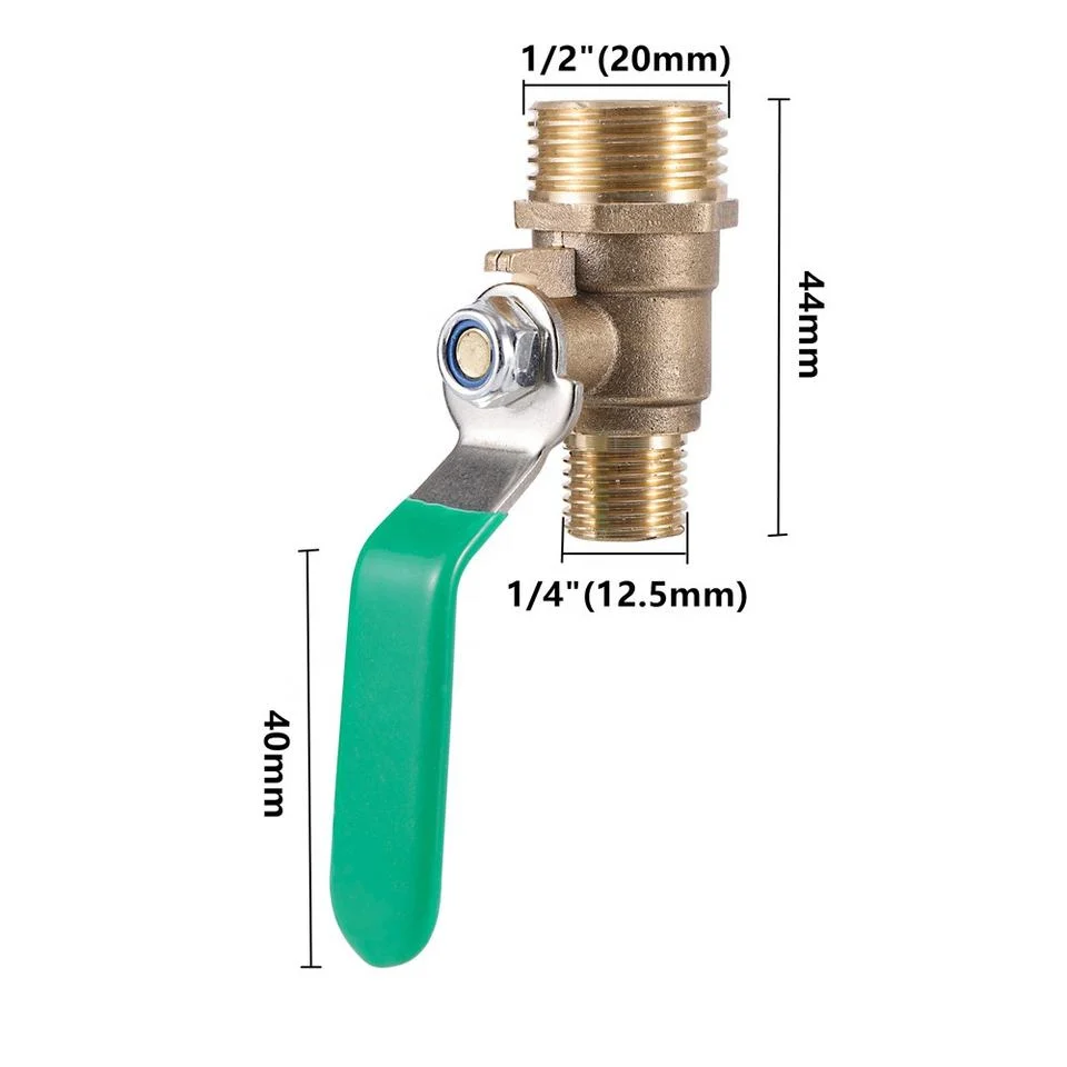 زيت ماء صمام حز كروي للذكر 1/2" إلى 1/4" صمام إغلاق خط وقود الغاز الهوائي