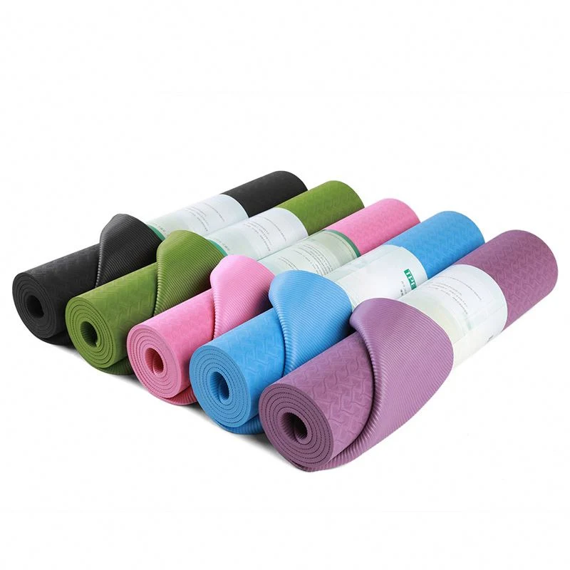 Entrenamiento de ejercicio Deportes Antideslizante Personalizado Ecológico Sostenible Biodegradable Colchoneta de yoga Fitness Reciclable Colchoneta de yoga TPE negra