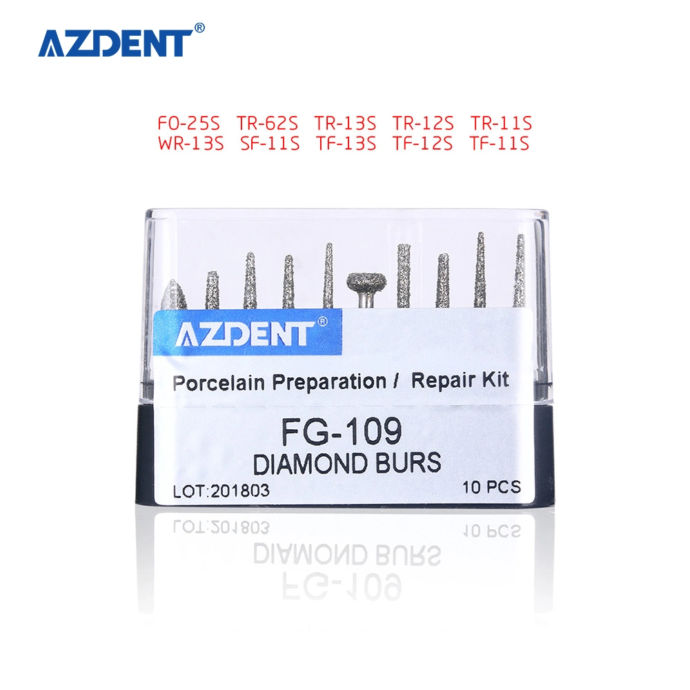 Azdent Dental Material Porcelain Preparation / Repair Diamond Burs Kit