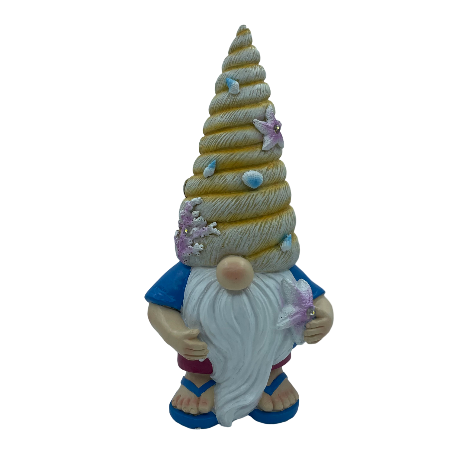 Spring Gnome Statue with Solar LED Lights for Outdoor Garden Decoration