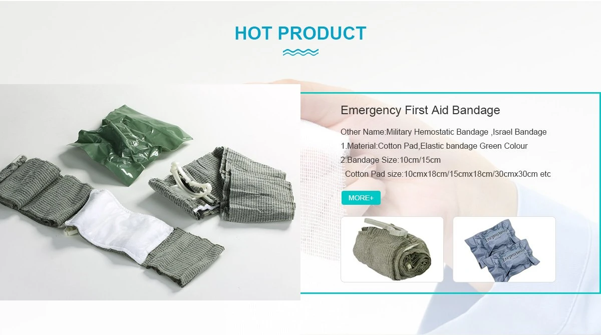 Mdr/Mdd CE Approved Sterile Green Emergency Bandage Hemostatic Emergency Bandage Israel Bandage for Traumatic Hemorrhagic Israeli Bandage in Stock