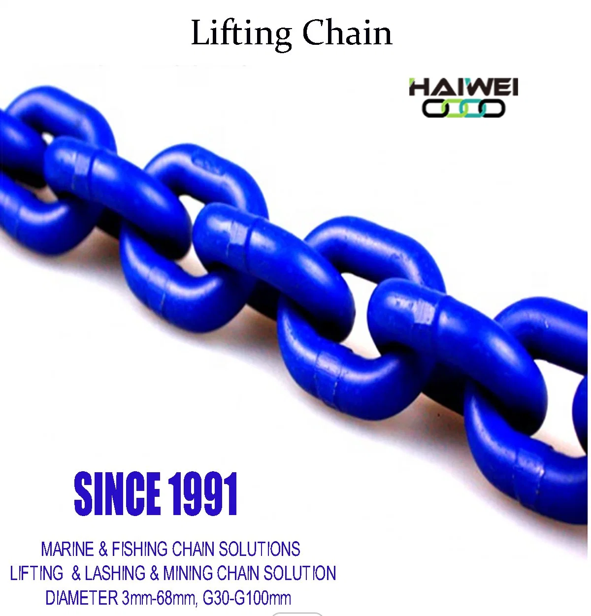 OEM and Standard Link Chain with Diameter D2mm-D68mm, Grade G30-G100 Link Chain (30 Years Chain Factory)