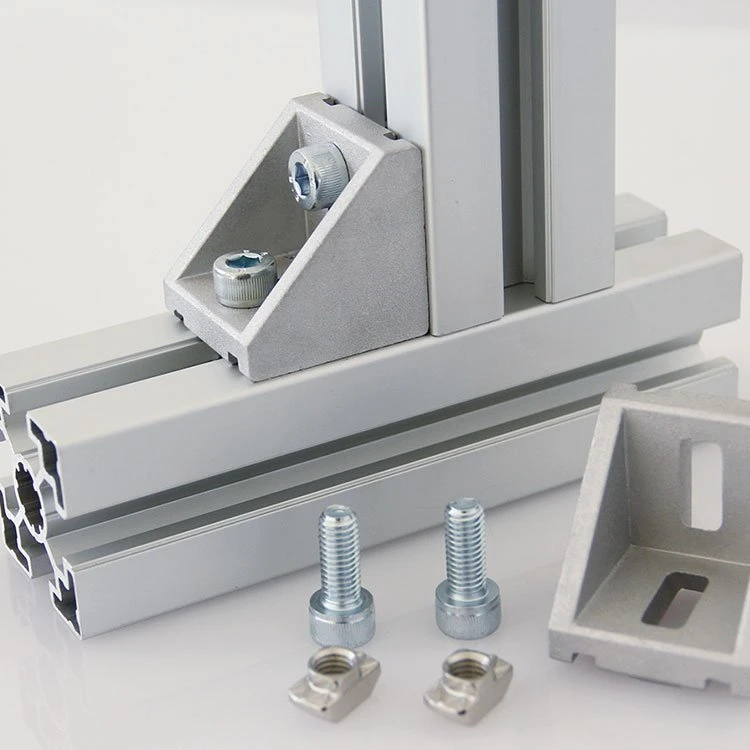 Aluminium Material Die Cast Metal Mount Shelf Frame CNC Cutting T Nuts Aluminium Profile 2020 Extrusion Angle Bracket