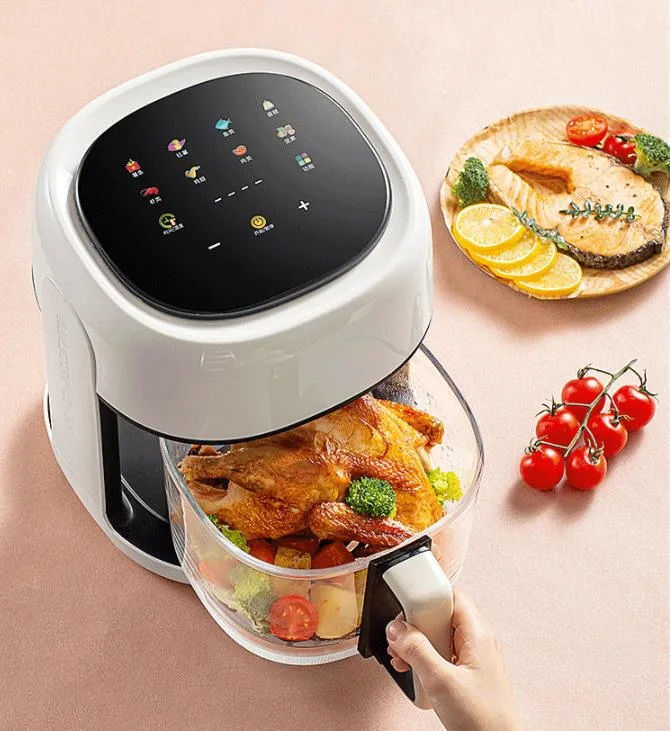 6 Litre Visible Window Air Fryer 6L Visible Air Fryer 6 Liter 6L Silver Crest Air Fryer 360 Degree Visual Touch Screen Air Fryer with Glass Pots Wholesale/Supplier Price