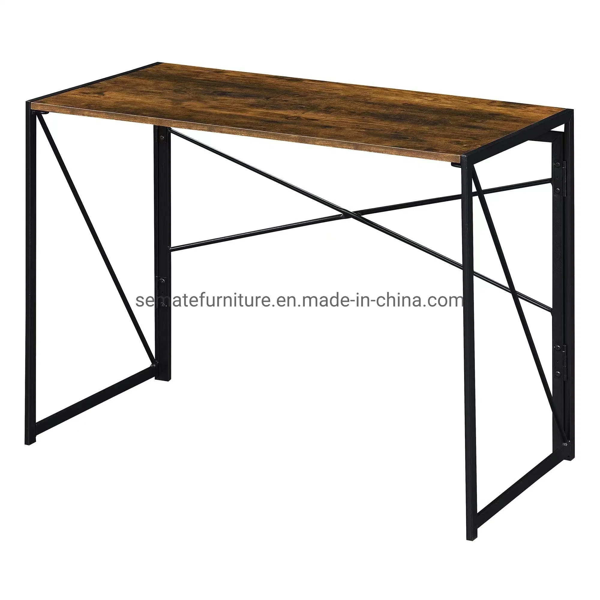 New Arrival Office Furniture Convenience Concepts Xtra Barnwood Folding Desk with Metal Leg