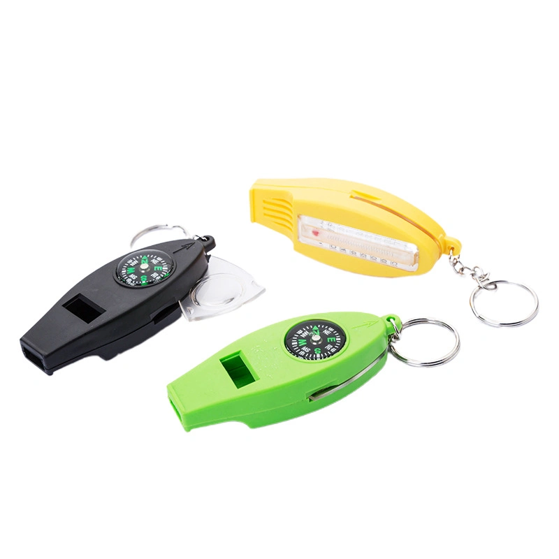 High quality/High cost performance  Safety Whistle with Camping Survival Whistle Compass Thermometer Magnifier