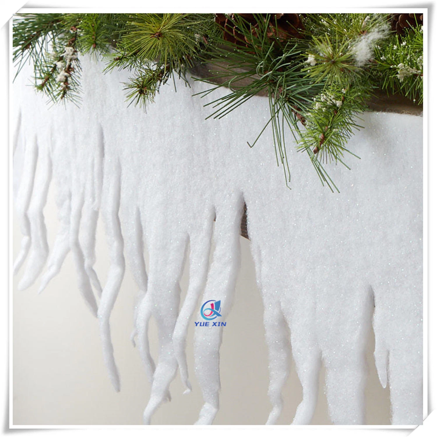 Glittered White Christmas Icicle Snow Fringe Crafts