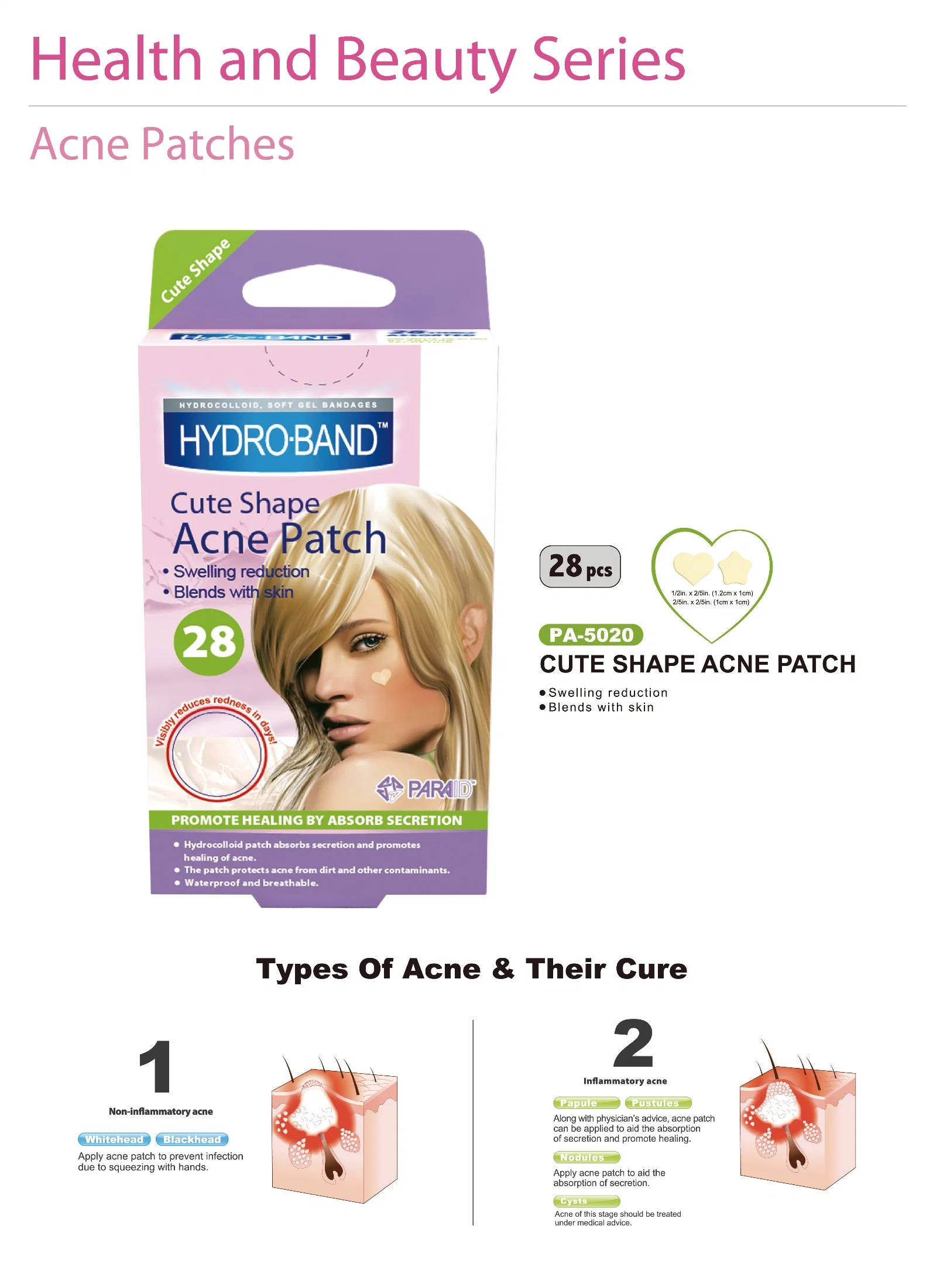 Bonitinha Shape Patch de acne Acne Removedor de cicatriz