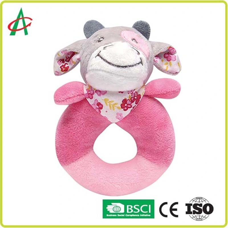 BSCI Factory Custom Soft Plush Infant First Rattles Stuffed Toys