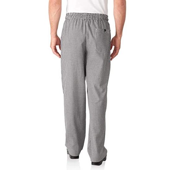 Custom Logo Chef Pants Lightweight Baggy Work Trousers Classic Restaurant Kitchen Uniform Pants with Elastic Waist