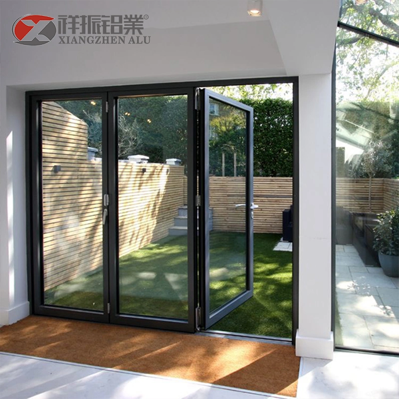 Low-E Glass Accordion Kitchen Custom Bi Fold Aluminum Folding Doors for Veranda