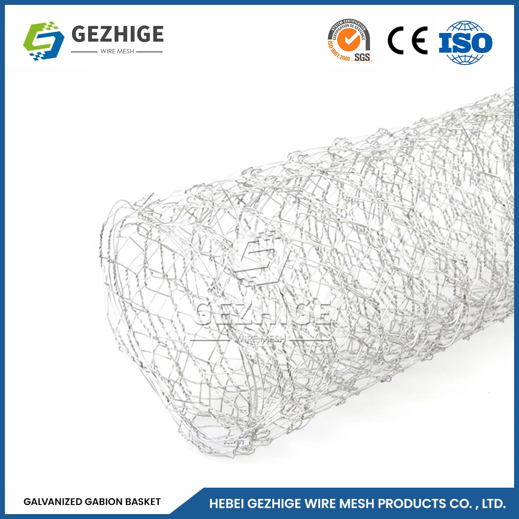 Gezhige 100X120 mm Gabion Wire Suppliers 2.0-4.0mm Wire Thickness PVC Coated Metal Wire Gabion China 2.0*1.0*0.5 M Gabion Wire Mesh Box