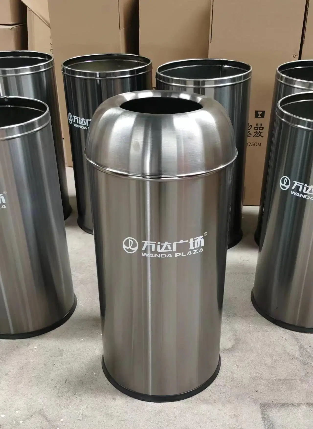 Ground Stainless Steel Round Garbage Bins (YH-94K)