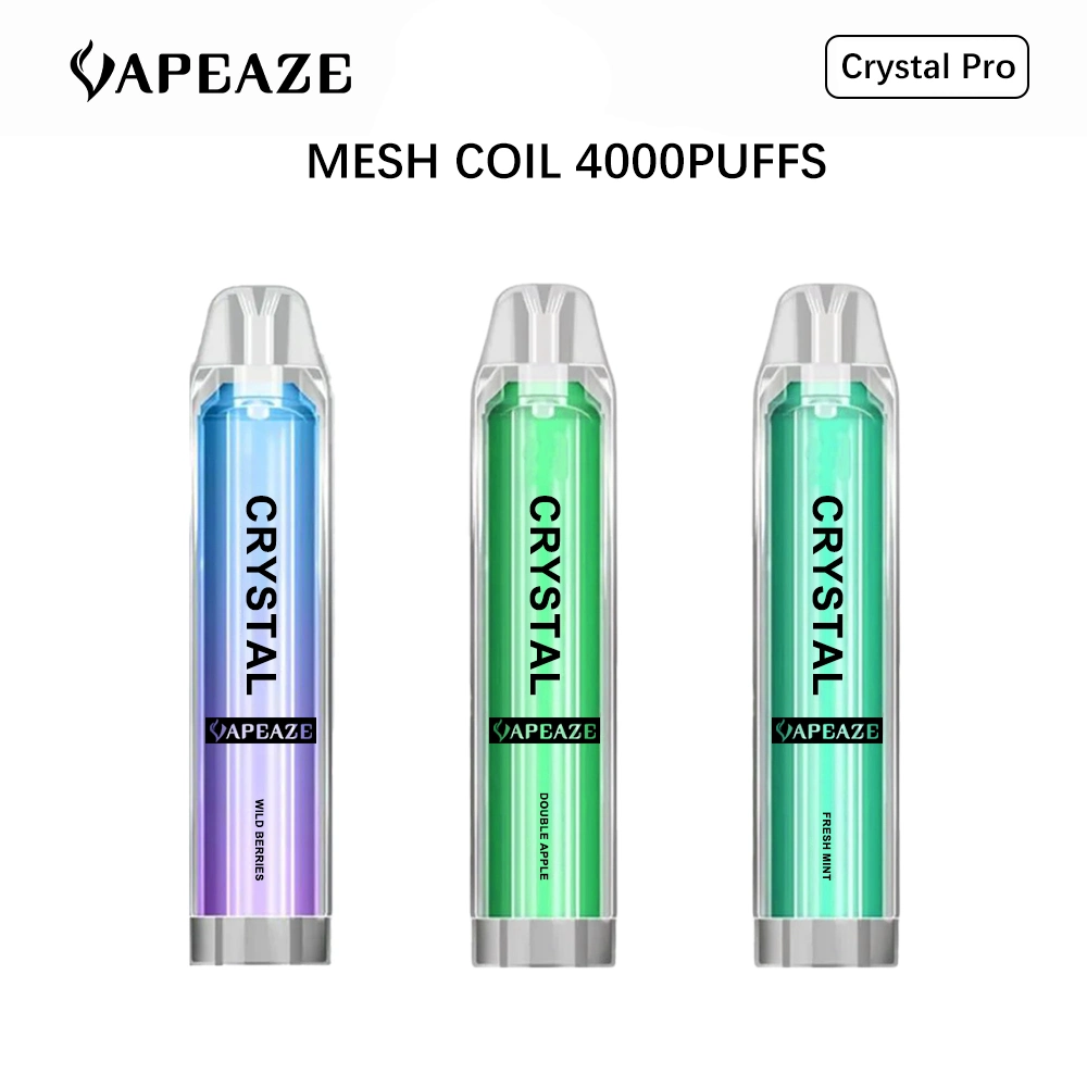 Crystal Vapes E-Smoke Smooth Airflow 4000 Cigarette Puff 20mg Mesh Coil 8.5ml Supper Capacity OEM Disposable/Chargeable Cigar