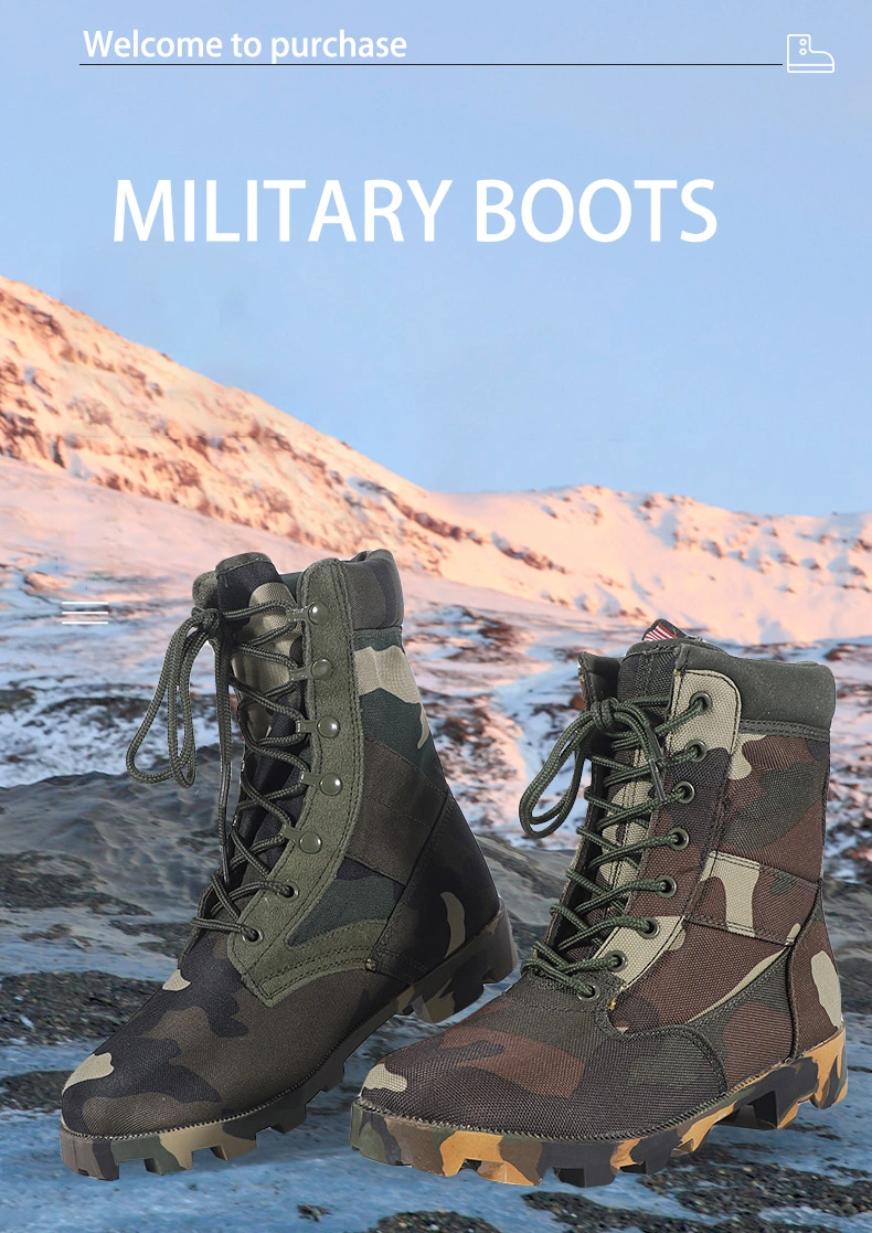 Factory Price Camo Shoes Tactical Short Boots Outdoor Work Shoes on Sale