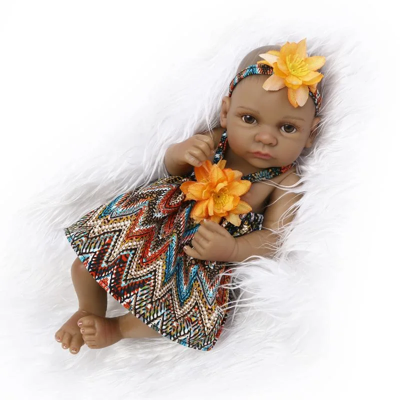 African Doll Black New Born Baby Toys New Design оптом 10-дюймовые детские куклы Newborn Reborn с одежкой