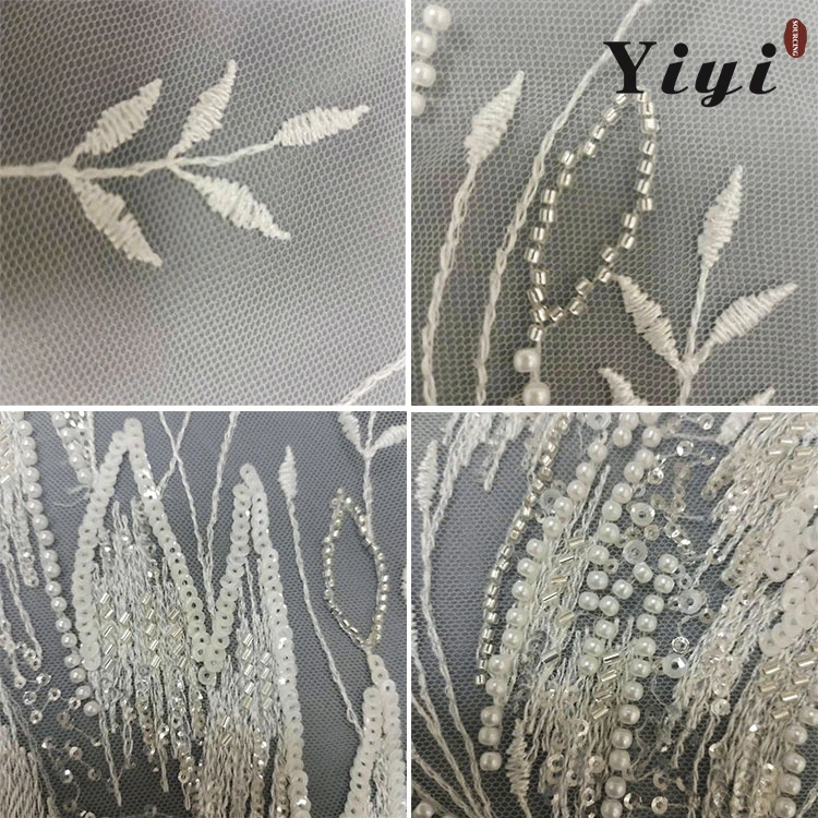 OEM Cheap Wholesale/Supplier Premium Wedding Dress/Veil/Evening Dress Fabric 3D Bead Embroidery Lace