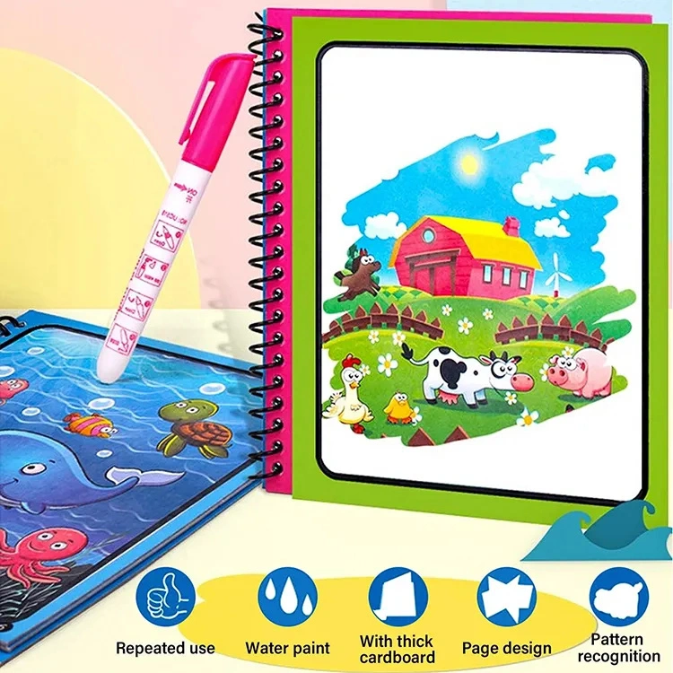 New Product Factory Supplier Water Book Magic Water Book Magic Book with Pen