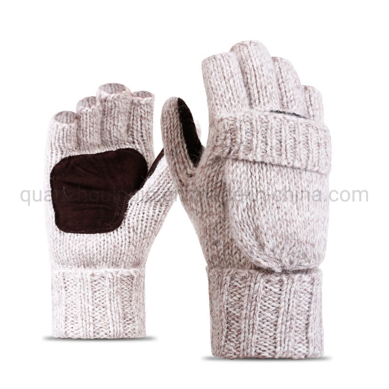 OEM Half Finger Renovate Multi-Color Woolen Knitted Brushed Riding Men Women Gloves