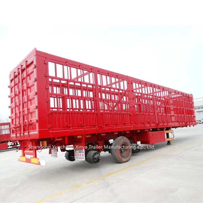 13m de caída de remolque de carga extraíble Suspensión mecánica lateral valla lateral semi remolque China Proveedor