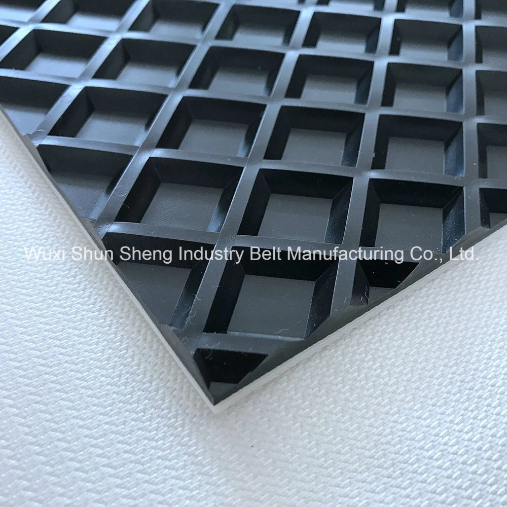 High quality/High cost performance  Black Checker Rhombus Conveyor Belt