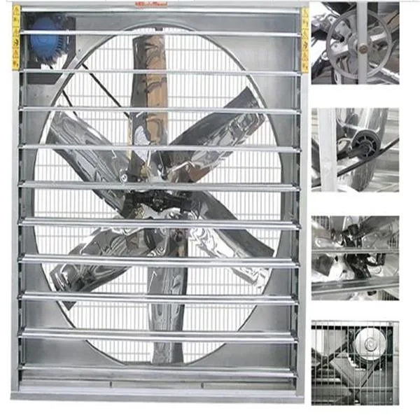 Flujo de aire voltaje personalizado 220V/380V Ventilador de escape de refrigeración con caliente Armazón galvanizado DIP/martillo pesado