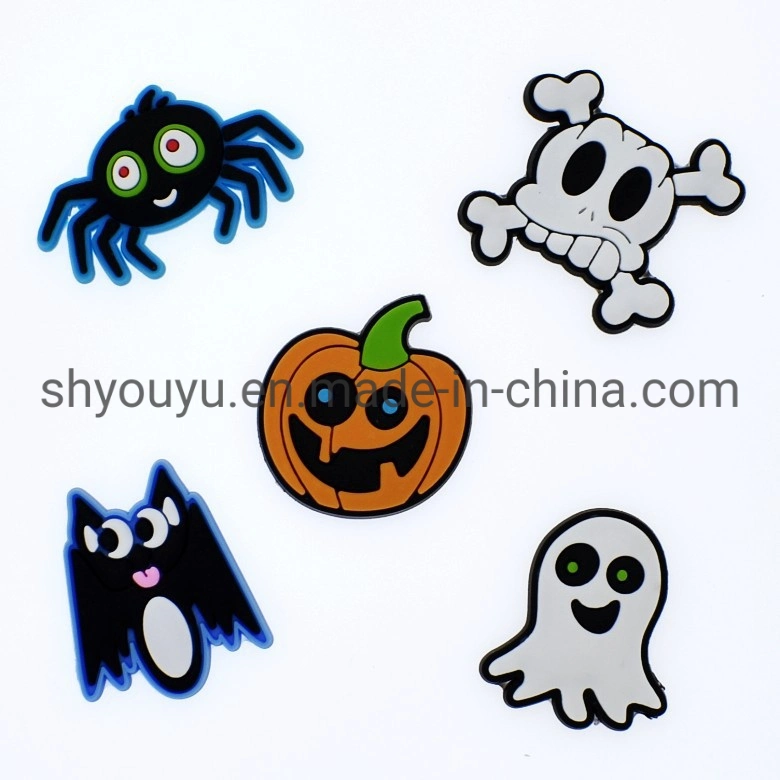 Glow-in-The-Dark Fluorescent Halloween PVC Crocs Charms Decoration Flower Shoes Charms