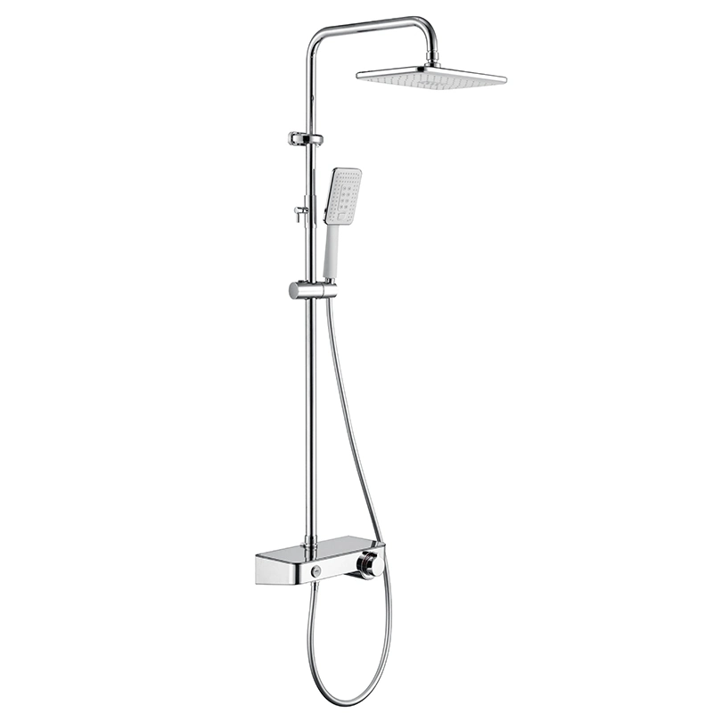 European Style Chrome Bathroom Dual Function Rainfull Wall Mounted Mixer Set Thermostatic Shower