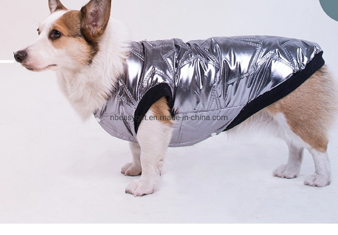 Pet Shiny Silver Vest Warm Suit Winter Coat Dog Fashion Clothing Waterproof Jacket Esg16271