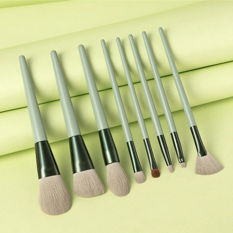 Professional High quality/High cost performance Four Season Green Makeup Kits Vegan Soft Hair Powder Brush Eye Shadow Brush 8 or 13PCS in One