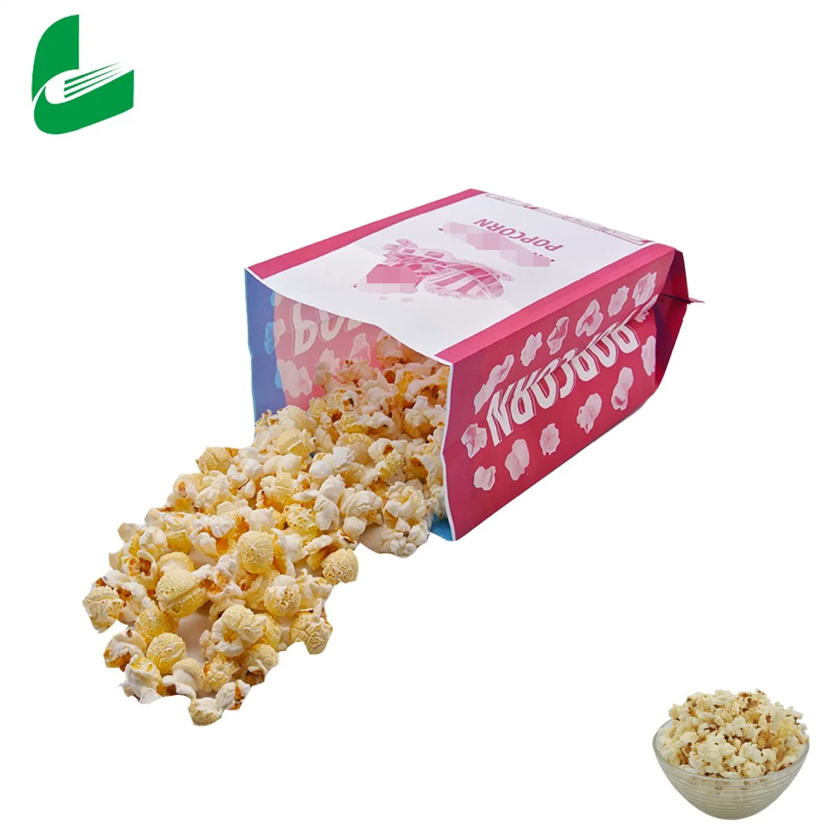 Branded Hot Sale White Craft Paper Pack Popcorn Bags for Party