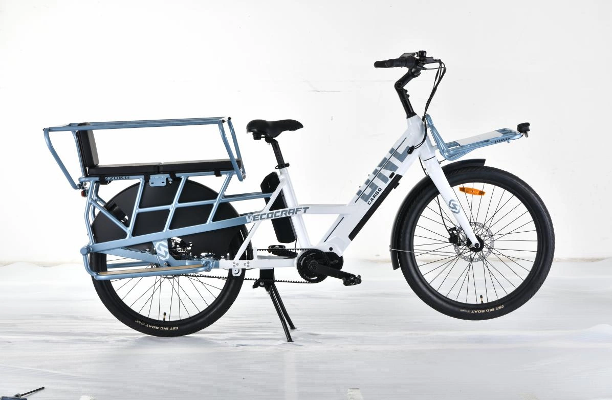 MOTOR DE TRANSMISSÃO MÉDIA eBike Electric cargo Bike transporta duas crianças Com duas baterias